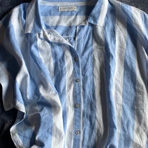 Lucky brand light blue striped top size XL
